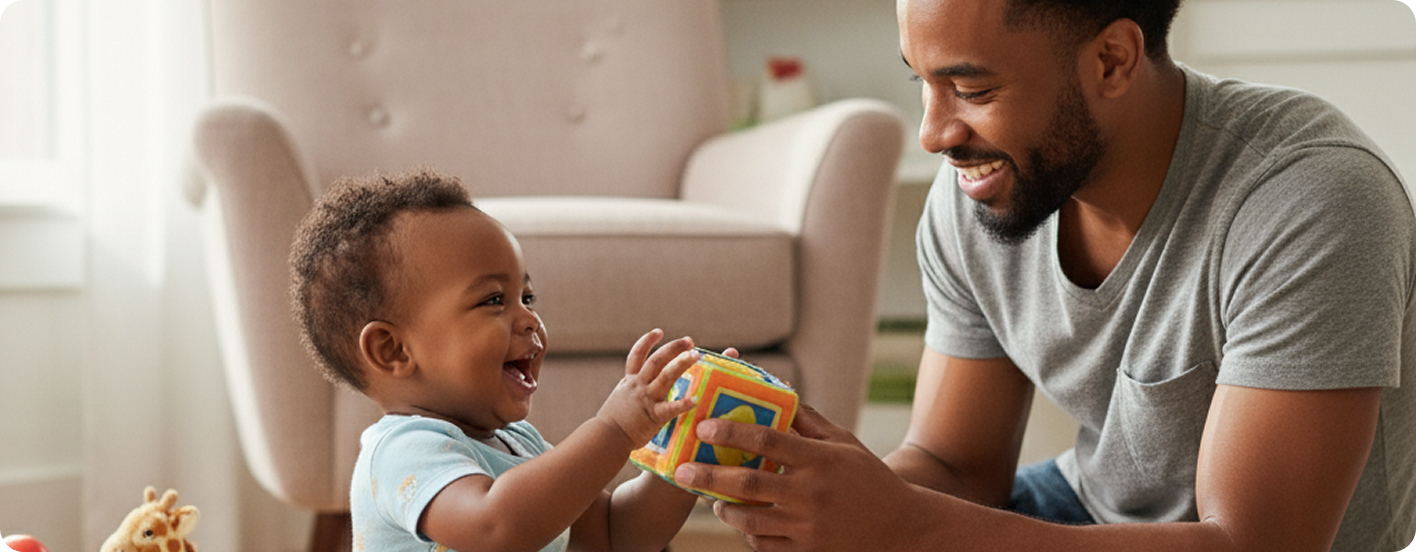 Father playing with son